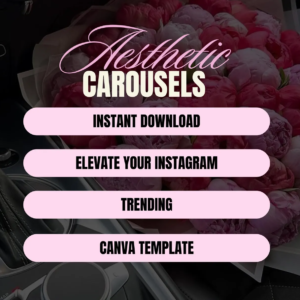 100 Aesthetic Pink Instagram Carousel Templates | Aesthetic Social Media Canva Templates | PLR & MRR Included | Editable Instagram Posts for Engagement