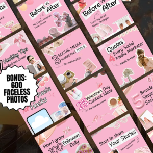 100 Aesthetic Pink Instagram Carousel Templates | Aesthetic Social Media Canva Templates | PLR & MRR Included | Editable Instagram Posts for Engagement