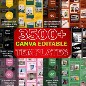 3500+ Canva Editable Social Media Templates | Mega Bundle for Instagram, Facebook, Pinterest & Business Marketing Designs and MoreMega Bundle for